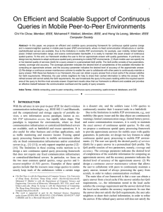 On Efficient and Scalable Support of Continuous Member, IEEE, Computer Society