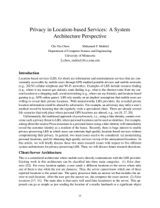 Privacy in Location-based Services: A System Architecture Perspective {