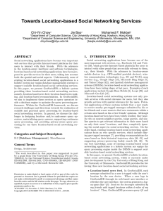 Towards Location-based Social Networking Services Chi-Yin Chow Jie Bao Mohamed F. Mokbel