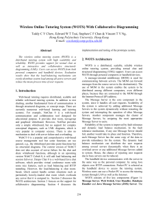 Wireless Online Tutoring System (WOTS) With Collaborative Diagramming E-mail: