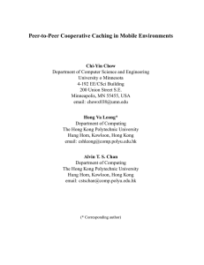Peer-to-Peer Cooperative Caching in Mobile Environments
