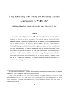 Loop Scheduling with Timing and Switching-Activity Minimization for VLIW DSP