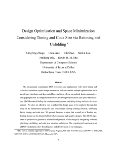 Design Optimization and Space Minimization Unfolding