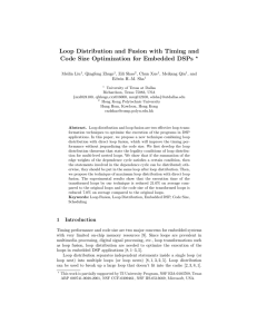 Loop Distribution and Fusion with Timing and ? Meilin Liu