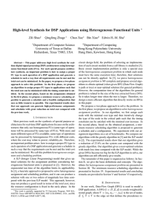 High-level Synthesis for DSP Applications using Heterogeneous Functional Units