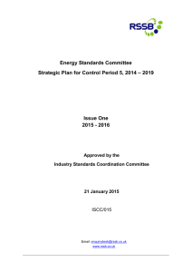Energy Standards Committee – 2019 Strategic Plan for Control Period 5, 2014