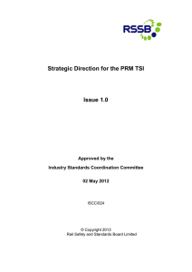 Strategic Direction for the PRM TSI  Issue 1.0 Approved by the