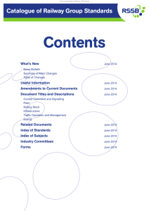 Contents Catalogue of Railway Group Standards What’s New Useful Information