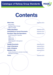 Contents Catalogue of Railway Group Standards What’s New Useful Information