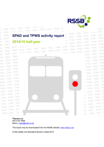 SPAD and TPWS activity report 2014/15 half-year Theresa Liu