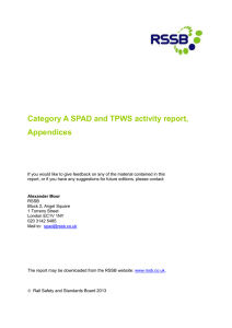 Category A SPAD and TPWS activity report, Appendices