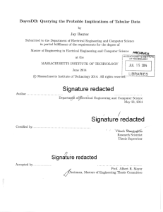 BayesDB:  Querying  the  Probable  Implications ... Jay  Baxter