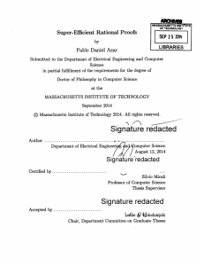 Super-Efficient  Rational  Proofs LIBRARIES Pablo  Daniel  Azar