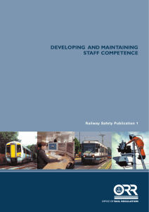 DEVELOPING  AND MAINTAINING STAFF COMPETENCE Railway Safety Publication 1