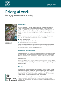 Driving at work Managing work-related road safety Introduction