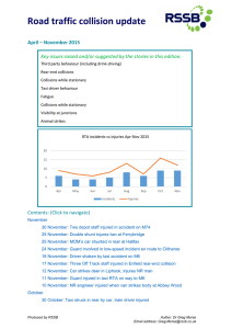 Road traffic collision update  April – November 2015