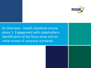 An Overview - Health standards review phase 1: Engagement with stakeholders,