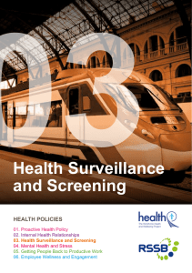 03 Health Surveillance and Screening HEALTH POLICIES