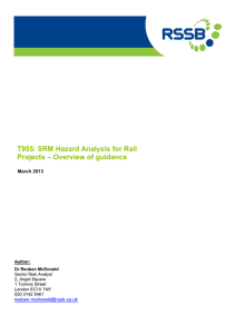 T955: SRM Hazard Analysis for Rail Projects – Overview of guidance
