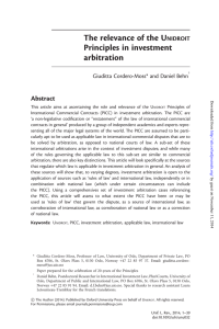 The relevance of the U Principles in investment arbitration Abstract