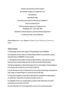 Académie Internationale de Droit Comparé International Academy of Comparative Law Questionnaire