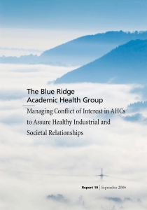 Managing Conflict of Interest in AHCs to Assure Healthy Industrial and