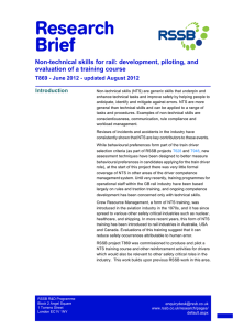 Research Brief Non-technical skills for rail: development, piloting, and