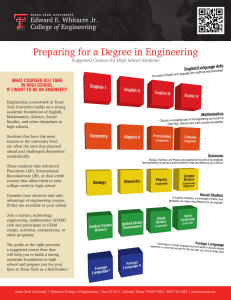 Preparing for a Degree in Engineering WHAT COURSES DO I TAKE