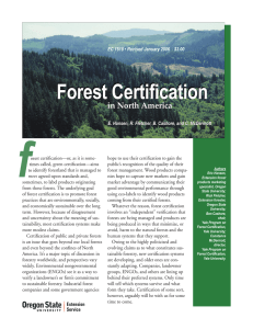 Forest Certification in North America