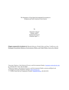 The Emergence of Non-State Environmental Governance in By