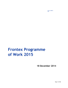 Frontex Programme of Work 2015 18 December 2014