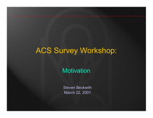 ACS Survey Workshop: Motivation Steven Beckwith March 22, 2001
