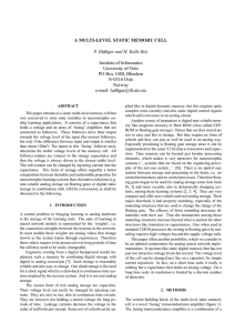 A MULTI-LEVEL STATIC MEMORY CELL P. H¨afliger and H. Kolle Riis