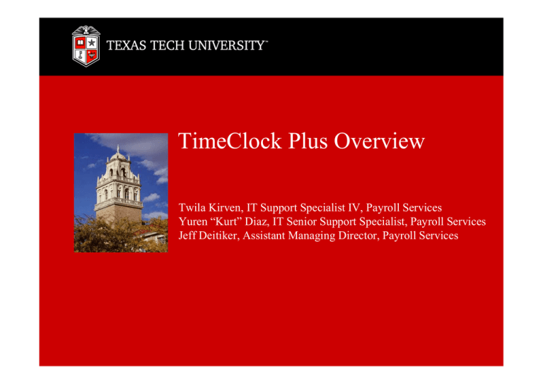 TimeClock Plus Overview