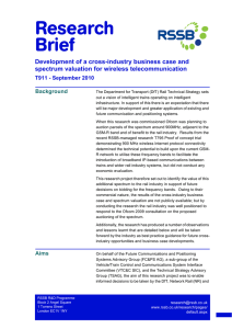 Research Brief Development of a cross-industry business case and