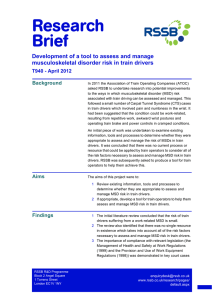 Research Brief Development of a tool to assess and manage