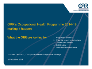 ORR’s Occupational Health Programme 2014-19: making it happen