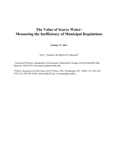 The Value of Scarce Water: Measuring the Inefficiency of Municipal Regulations