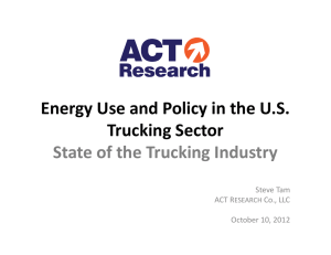 Energy Use and Policy in the U.S. Trucking Sector Steve Tam