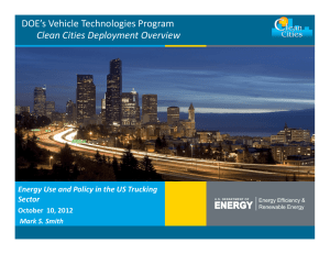 DOE’s Vehicle Technologies Program Clean Cities Deployment Overview Sector