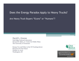 Does the Energy Paradox Apply to Heavy Trucks? David L. Greene