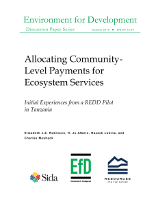 Environment for Development Allocating Community- Level Payments for Ecosystem Services