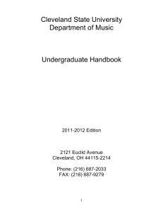 Cleveland State University Department of Music  Undergraduate Handbook