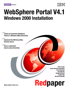 WebSphere Portal V4.1 Windows 2000 Installation Front cover