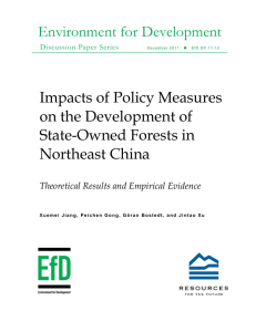 Environment for Development  Impacts of Policy Measures on the Development of