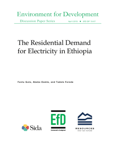 Environment for Development The Residential Demand for Electricity in Ethiopia