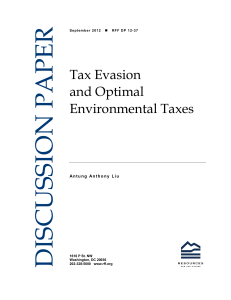 DISCUSSION PAPER Tax Evasion and Optimal