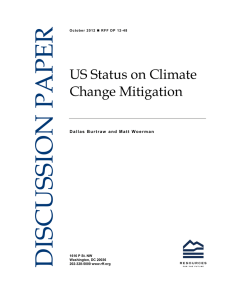 DISCUSSION PAPER US Status on Climate Change Mitigation