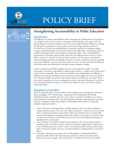 POLICY BRIEF Strengthening Accountability in Public Education Introduction