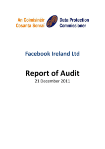 Report of Audit Facebook Ireland Ltd 21 December 2011